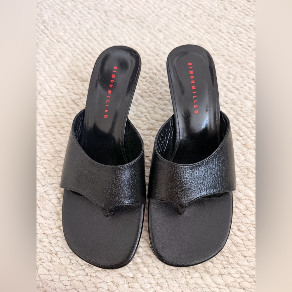 Simon Miller Black Leather Slide Sandals